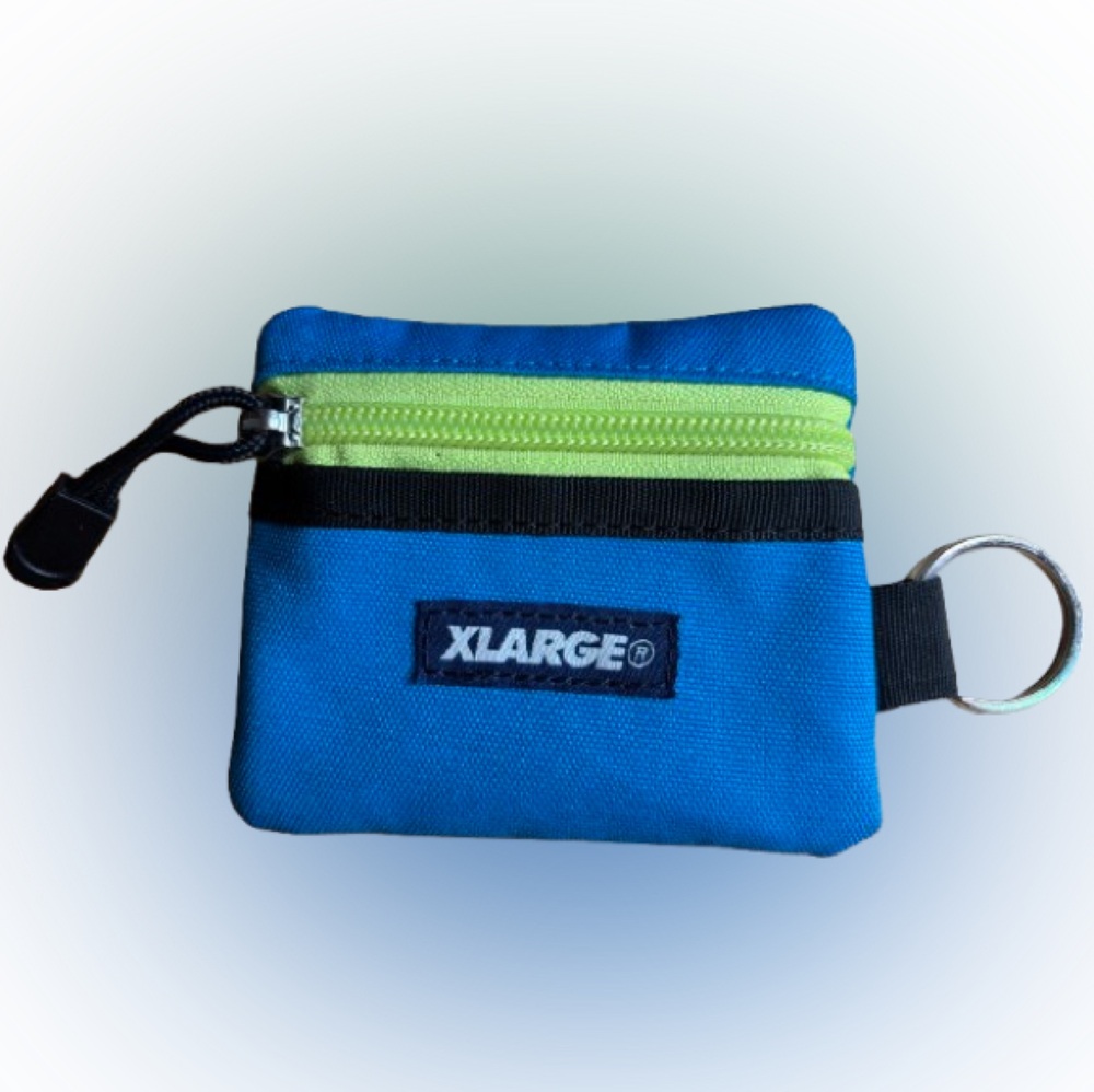XLARGE Beastie Boys streetwear brand mini zip pouch with keyring - Blue/green